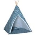 HOMCOM Kinder Teepee Tipi Zelt Indoor Outdoor Kinderspielzelt Spieltipi mit Kissen Polyester Kieferh