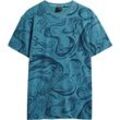 Superdry. T-Shirt, Allover-Print, Baumwolle, für Herren, blau, XL