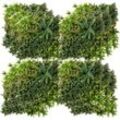 Outsunny 12 Stück künstliches Pflanzenwand Hecke 50x50 cm UV-Schutz Sichtschutz Mehrblättriges Desig