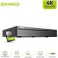 4K 8 Kanal H.265+ PoE Netzwerk-Videosicherheitssystem, unterstützte Audioaufzeichnung CCTV-Videoüberwachung nvr – 1 tb Festplatte - Sannce