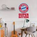 Fc Bayern München - Fußball Wandsticker fcb Super Bayern 54x80cm Wandtattoo Fanartikel Merch - Rot