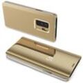 Cofi1453® Smart View Spiegel Mirror Smart Cover Schale Etui kompatibel mit Huawei P30 Schutzhülle Tasche Case Schutz Clear Gold