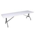 etc-shop Gartentisch, Tisch MUFARO 244cm klappbar Stahl / Kunststoff HDPE weiß