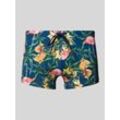 Badeshorts mit floralem Allover-Muster Modell 'FLAMINGO'