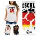 MoonWorks Print-Shirt Damen T-Shirt Deutschland Fanshirt Fußball EM WM Vintage Ball Germany MoonWorks® mit Print