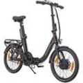 Zündapp E-Bike Faltrad ZXT20 20 Zoll RH 36cm 3-Gang 230 Wh schwarz