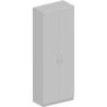 Schäfer Shop Genius Garderobenschrank TETRIS SOLID, 6 OH, 1 Fachboden, Kleiderstange, abschließbar, B 800 x T 412 x H 2239 mm, weißalu/lichtgrau