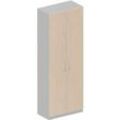 Schäfer Shop Genius Garderobenschrank TETRIS SOLID, 6 Ordnerhöhen, 1 Fachboden, Kleiderstange, abschließbar, B 800 x T 412 x H 2239 mm, weißalu/Ahorn