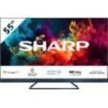 Sharp 4T-C55FQx LED-Fernseher (139 cm/55 Zoll, 4K Ultra HD, Google TV, Quantum Dot, QLED, Dolby Atmos, Dolby Vision, HDMI 2.1 mit eARC), schwarz