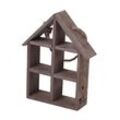 Spetebo - Wandregal vintage aus altem Holz - 46x37cm - Haus Regal Setzkasten mit Deko Seil