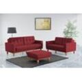 3-Sitzer SIT&MORE "Orient 5 V" Sofas Gr. B/H/T: 215 cm x 90 cm x 97 cm, Samtoptik, mit Bettfunktion-mit Bettkasten, rot 3-Sitzer Sofas