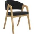 Armlehnstuhl HOME AFFAIRE "Molino" Stühle Gr. B/H/T: 57 cm x 80 cm x 64 cm, Microfaser, Massivholz, schwarz (schwarz (duncan 7101), eiche natur) Holzstühle