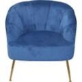Sessel HOFMANN LIVING AND MORE Gr. Samtoptik, B/H/T: 80 cm x 82 cm x 74 cm, blau Cocktailsessel Einzelsessel Lounge-Sessel Lounge-Gartenmöbel