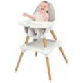 Goplus - 2 in 1 Hochstuhl Baby, Baby-Fütterungsstuhl mit Verstellbarem und Abnehmbarem Tablett, Babystuhl mit 5-Punkt Gurt, Geeignet für Baby von 6