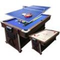 7-Fuß-Billardtisch Blauer Multi-Game Airhockey + Tischtennis – Mattew