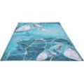 Teppich GINO FALCONE "Cosima-110" Teppiche Gr. B/L: 130 cm x 190 cm, 3 mm, 1 St., blau (türkis) Esszimmerteppiche