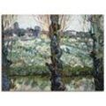 Leinwandbild ARTLAND "Blick auf Arles. 1889" Bilder Gr. B/H: 80 cm x 60 cm, Wiesen & Bäume Querformat, 1 St., grau Leinwandbilder