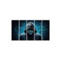 islandburner Leinwandbild Hacker mit Hoodie Matrix Code Bilder
