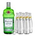 Tanqueray London Dry Gin (43,1 % vol., 0,7 Liter) & 5 x Schweppes Dry Tonic Water (0,2 Liter) inkl. 0,50 € Pfand
