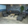 Modular Sofa-System Couch-Garnitur Moncalieri 3-1-1-1, Kunstleder ~ dunkelgrau