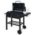 Grillwagen MCW-K93, Holzkohlegrill Standgrill Barbecue BBQ Gartengrill mit Deckel Ablagen, Stahl, 110x100x51cm schwarz