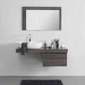 Waschtisch 'Domenico' grau mit Waschbecken & Spiegel