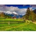 PAPERMOON Fototapete "Schweizer Alpenlandschaft" Tapeten Gr. B/L: 4,50 m x 2,80 m, Bahnen: 9 St., bunt Fototapeten