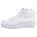 Sneaker ADIDAS ORIGINALS "NIZZA PLATFORM MID" Gr. 37, weiß (cloud white, cloud white) Schuhe Canvassneaker Plateausneaker Skaterschuh Sneaker high Sneakerboots Plateaustiefeletten