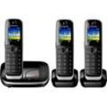 Panasonic KX-TGJ323 Schnurloses DECT-Telefon (Mobilteile: 3, mit Anrufbeantworter), schwarz
