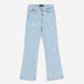 Hellblaue Bootcut Jeans mit Reibungen