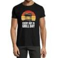 MyDesign24 T-Shirt Herren BBQ Print Shirt