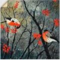 Artland Wandbild rote Vögel im Winter, Vögel (1 St), als Alubild, Outdoorbild, Leinwandbild, Wandaufkleber, versch. Größen, rot