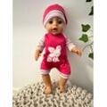 Baby Rose Puppenkleidung Puppenbekleidung Set 43 cm Baby Langarm Body pink mit Mütze (2er Set