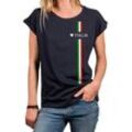 MAKAYA Print-Shirt Damen Italienische Mode Italia Top Italien Trikot Herz Italiano Style Kurzarmshirt