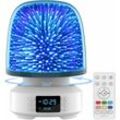 Bluetooth-Nachtlicht mit 360° drehbarem Lautsprecher, 3D-Stern-Glaseffekt mit Fernbedienung, dimmbare Nachttischlampe, Nachttischlampe für