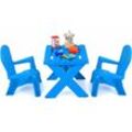 Goplus - Kindertisch mit 2 Stühlen, 3tlg. Kindersitzgruppe, Kindersitzgarnitur Kindertisch-Set zum Spielen & Essen, für Kinder im Alter ab 3 Jahren