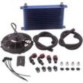Mggrp - AN10 Universal 13 Row Engine Trust Oil Cooler, 7' Electric Cooling Fan Kit