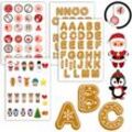 Dunedesign - Adventskalender Zahlen Sticker 1-24 - Buchstaben und Figuren Aufkleber Bastelset - bunt