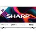 F (A bis G) SHARP LED-Fernseher "SHARP 55GL4260E Google TV 139 cm (55 Zoll) 4K Ultra HD TV" Fernseher schwarz LED Fernseher