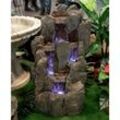 Köhko - Springbrunnen Sächsische Schweiz Gartenbrunnen mit LED-Beleuchtung Springbrunnen Terrasse