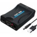 Riceel - SCART-zu-HDMI-Konverter-Adapter, Audio-Video-Konverter, unterstützt hdmi 720p/1080p für DVD-Player zu tv