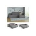 Ecksofa mit Schlaffunktion 240 x 160 cm Grau - Eckcouch Sofa Couch Schlafsofa Taschenfederkern