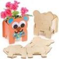 Blumentopf-Bastelsets aus Holz "Teddybär" (3 Stück) Basteln mit Holz