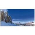 Glasbild ARTLAND "Drei Zinnen Umrundung in den Dolomiten" Bilder Gr. B/H: 100 cm x 50 cm, Glasbild Himmel Querformat, 1 St., blau Glasbilder