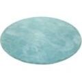 Hochflor-Teppich ESPRIT "Relaxx" Teppiche Gr. Ø 200 cm, 25 mm, 1 St., blau (türkis) Esszimmerteppiche