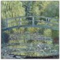 Leinwandbild ARTLAND "Der Seerosenteich, Harmonie in Grün" Bilder Gr. B/H: 100 cm x 100 cm, Gartenbilder quadratisch, 1 St., grün Leinwandbilder
