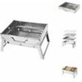 Toolbrothers - Outdoor tragbarer Holzkohle Edelstahl Grill für Camping werkzeuglose Montage 43 x 29 x 23 cm Silber Smoker bbq Pit Grill