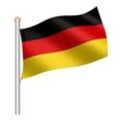 Vingo - Fahnenmast Alu Flagge Deutschlandfahne Fahnen Fahnenstange 6,50m inkl Mast Flagge Seilzug inkl Flaggenmast Bodenhülse - gelb