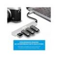 Trade Shop Traesio - 3 port usb hub USB3.0 + 1 micro sd slot portable wärmeableitung Q-T89