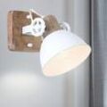Vintage Wand Leuchte Spot weiß Eichenholz Wohn Zimmer Strahler Lampe verstellbar 7968W